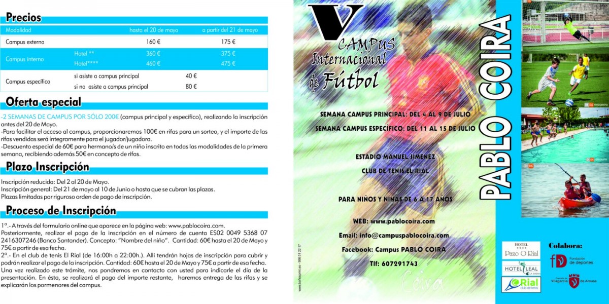 Precios V Campus internacional de fútbol Pablo Coira